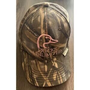 Hat Cap Licensed Ducks Unlimited Camouflage Ladies Pink Embroidered Hunting